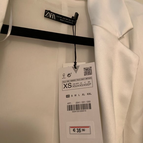 Brand New ZARA Satin Effect Shoulder Pad Dress - Picture 3 of 4